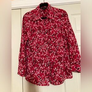 Ladies, Elementz, LS Blouse. Adjusts to 3/4 sleeve. Preowned, EUC. Sz PL.